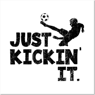 Soccer Just Kickin' It., Black  © GraphicLoveShop Posters and Art